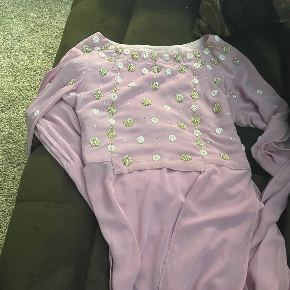 embroidered lilac crop top